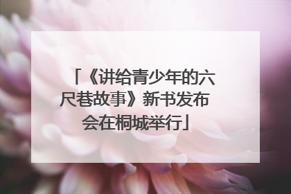 《讲给青少年的六尺巷故事》新书发布会在桐城举行