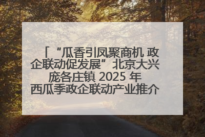 “瓜香引凤聚商机 政企联动促发展”北京大兴庞各庄镇 2025 年西瓜季政企联动产业推介活动圆满举行