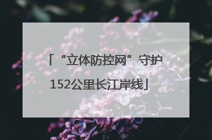 “立体防控网”守护152公里长江岸线