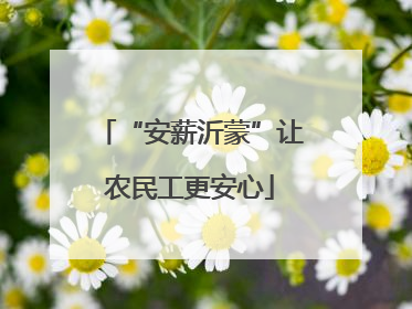 “安薪沂蒙”让农民工更安心