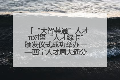 “大智荟通”人才π对暨“人才绿卡”颁发仪式成功举办——西宁人才周大通分会场亮点纷呈