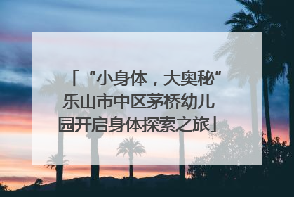 “小身体，大奥秘” 乐山市中区茅桥幼儿园开启身体探索之旅