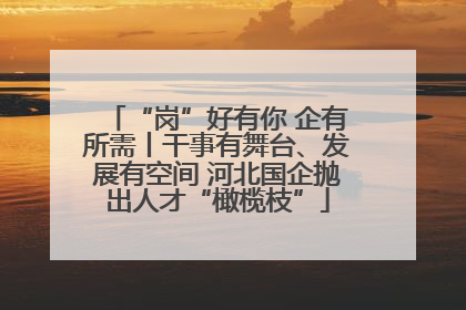 “岗”好有你 企有所需丨干事有舞台、发展有空间 河北国企抛出人才“橄榄枝”
