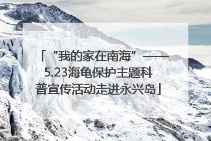 “我的家在南海”——5.23海龟保护主题科普宣传活动走进永兴岛