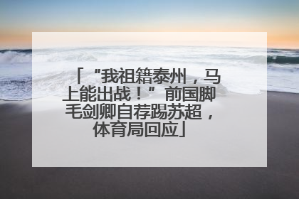 “我祖籍泰州，马上能出战！”前国脚毛剑卿自荐踢苏超，体育局回应