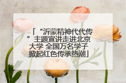 “沂蒙精神代代传”主题宣讲走进北京大学 全国万名学子掀起红色传承热潮