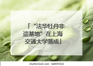“法华牡丹非遗基地”在上海交通大学落成
