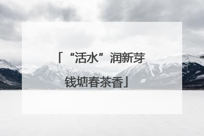 “活水”润新芽 钱塘春茶香