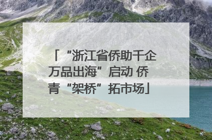 “浙江省侨助千企万品出海”启动 侨青“架桥”拓市场