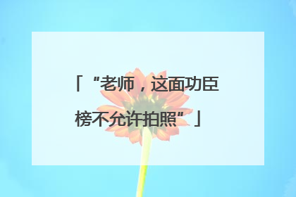 “老师，这面功臣榜不允许拍照”