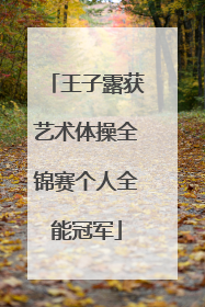 王子露获艺术体操全锦赛个人全能冠军
