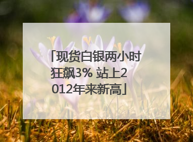 现货白银两小时狂飙3% 站上2012年来新高