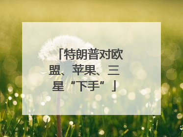特朗普对欧盟、苹果、三星“下手”