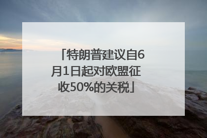 特朗普建议自6月1日起对欧盟征收50%的关税