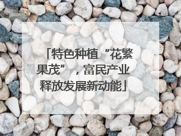特色种植“花繁果茂”，富民产业释放发展新动能