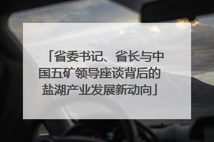 省委书记、省长与中国五矿领导座谈背后的盐湖产业发展新动向