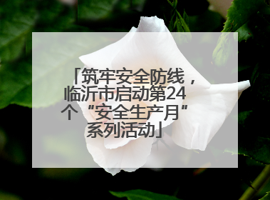 筑牢安全防线，临沂市启动第24个“安全生产月”系列活动