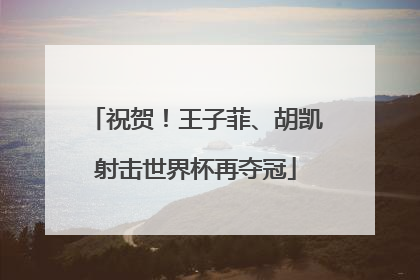 祝贺！王子菲、胡凯射击世界杯再夺冠