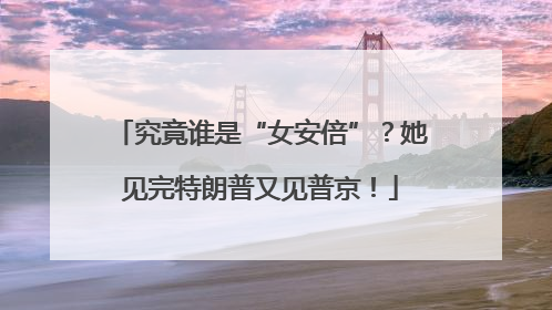 究竟谁是“女安倍”？她见完特朗普又见普京！