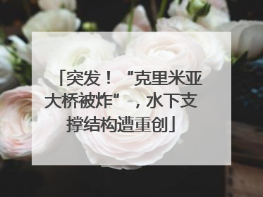 突发！“克里米亚大桥被炸”，水下支撑结构遭重创