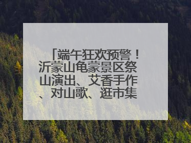 端午狂欢预警！沂蒙山龟蒙景区祭山演出、艾香手作、对山歌、逛市集！速来嗨玩~