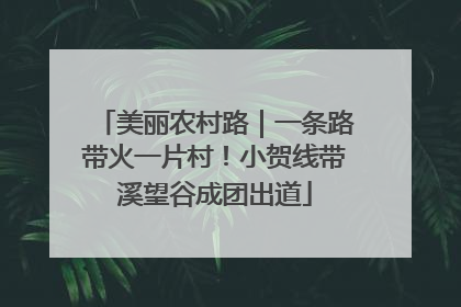 美丽农村路｜一条路带火一片村！小贺线带溪望谷成团出道