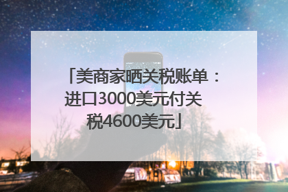 美商家晒关税账单：进口3000美元付关税4600美元