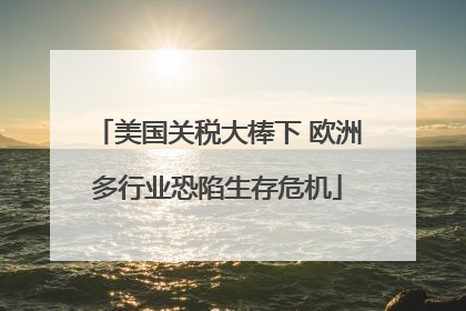 美国关税大棒下 欧洲多行业恐陷生存危机