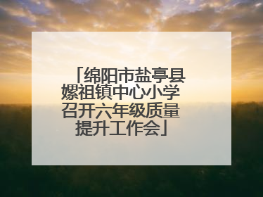 绵阳市盐亭县嫘祖镇中心小学召开六年级质量提升工作会