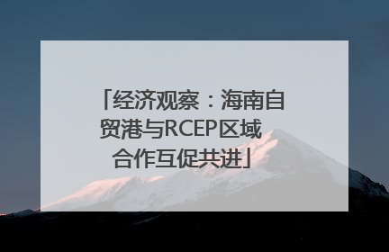 经济观察：海南自贸港与RCEP区域合作互促共进