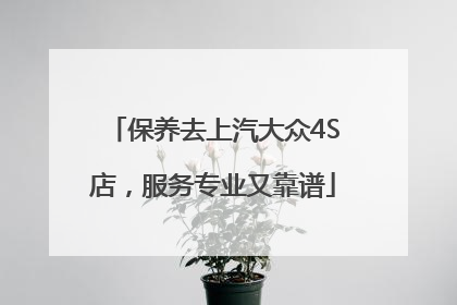 保养去上汽大众4S店，服务专业又靠谱