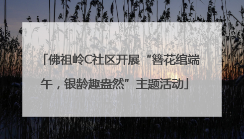 佛祖岭C社区开展“簪花绾端午，银龄趣盎然”主题活动
