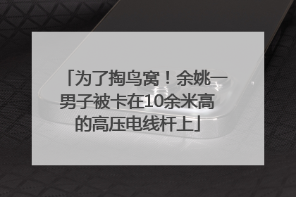 为了掏鸟窝！余姚一男子被卡在10余米高的高压电线杆上