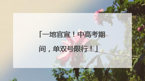 一地官宣！中高考期间，单双号限行！