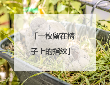 一枚留在椅子上的指纹