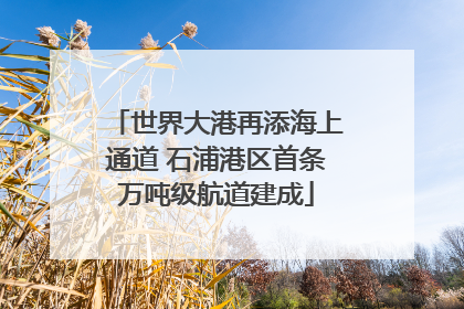 世界大港再添海上通道 石浦港区首条万吨级航道建成