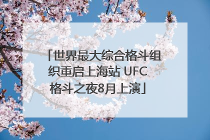 世界最大综合格斗组织重启上海站 UFC格斗之夜8月上演