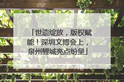 世遗绽放，版权赋能！深圳文博会上，泉州鲤城亮点纷呈