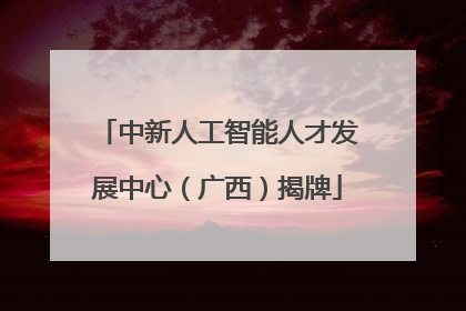 中新人工智能人才发展中心（广西）揭牌