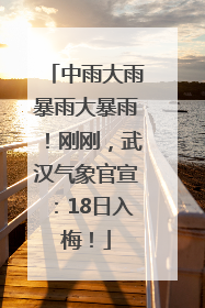中雨大雨暴雨大暴雨！刚刚，武汉气象官宣：18日入梅！