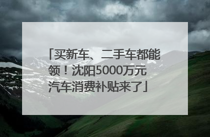 买新车、二手车都能领！沈阳5000万元汽车消费补贴来了