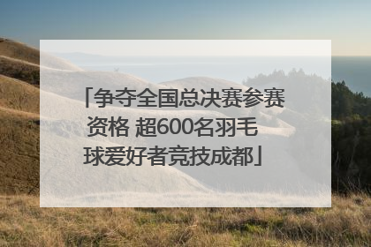 争夺全国总决赛参赛资格 超600名羽毛球爱好者竞技成都