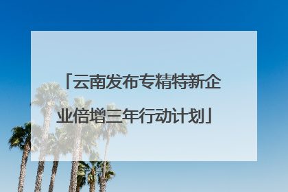 云南发布专精特新企业倍增三年行动计划