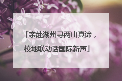 亲赴湖州寻两山真谛，校地联动话国际新声