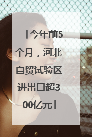 今年前5个月，河北自贸试验区进出口超300亿元