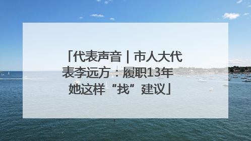 代表声音｜市人大代表李远方：履职13年 她这样“找”建议