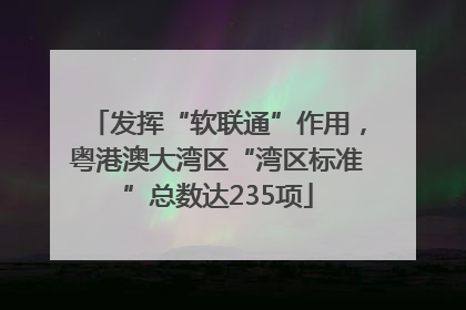 发挥“软联通”作用，粤港澳大湾区“湾区标准”总数达235项