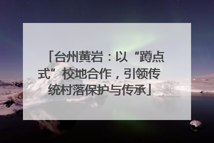 台州黄岩：以“蹲点式”校地合作，引领传统村落保护与传承