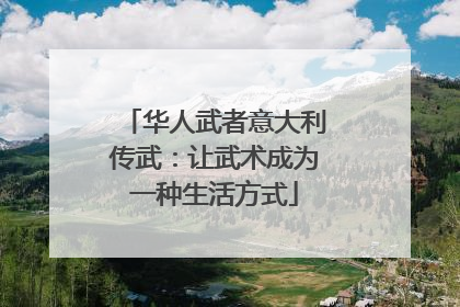 华人武者意大利传武：让武术成为一种生活方式