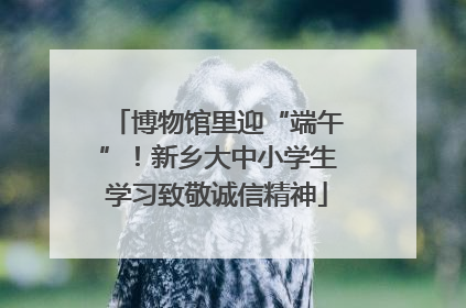博物馆里迎“端午”！新乡大中小学生学习致敬诚信精神